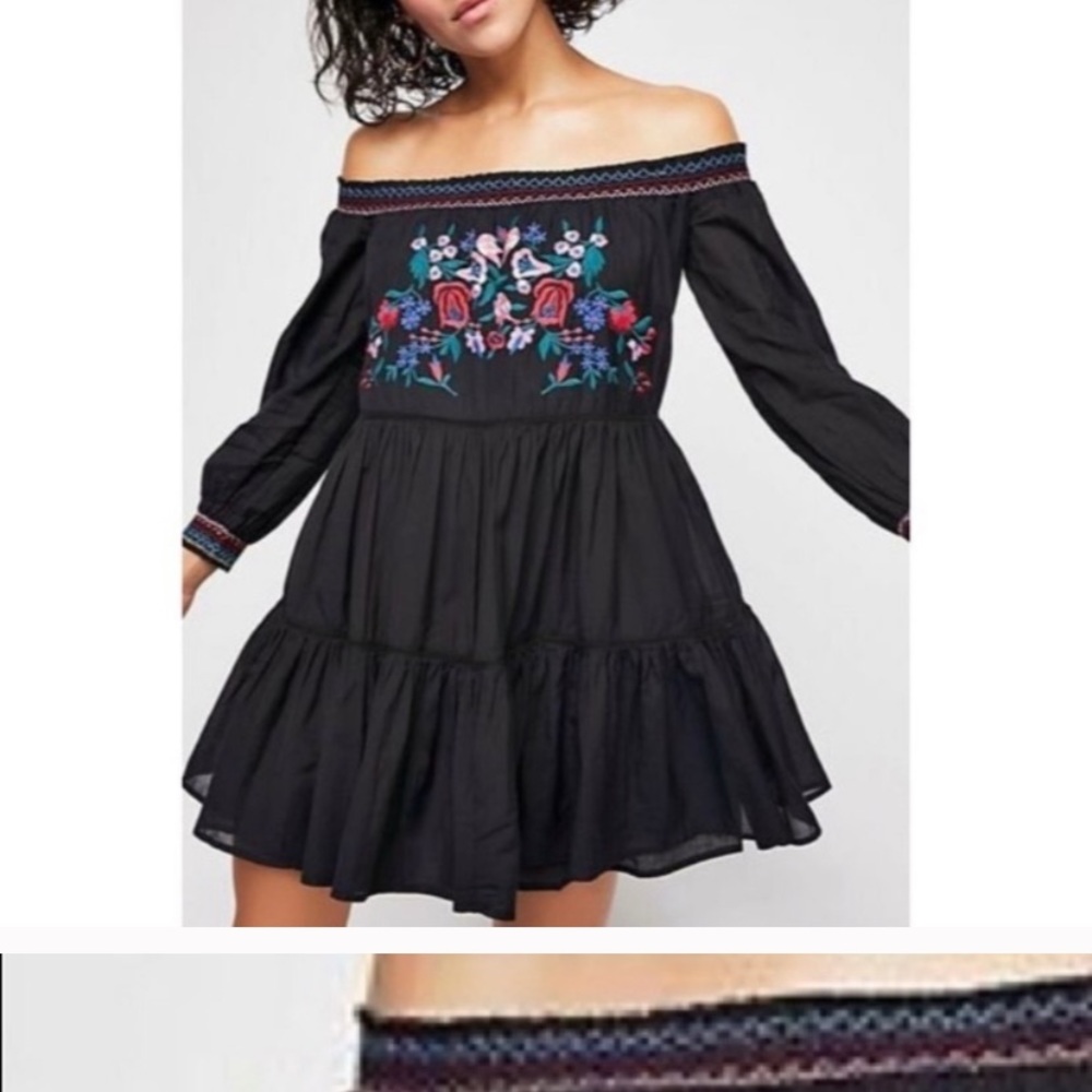 NWT Free People Black Sunbeams dress small $25